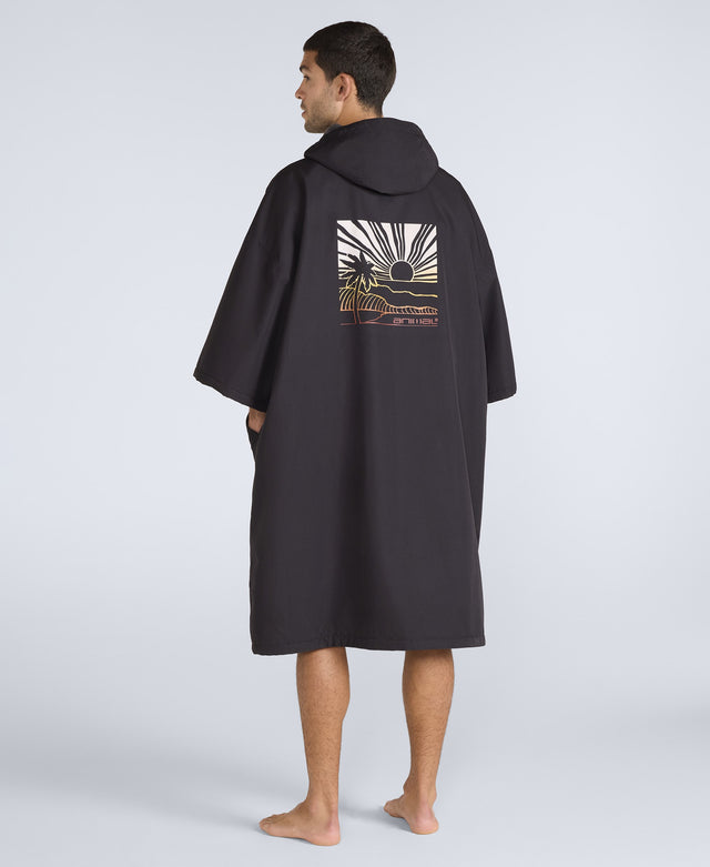 Misty Mens Fleece Lined Changing Robe - Jet Black