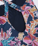 Mia Womens Cross Back Printed Swimsuit - Navy