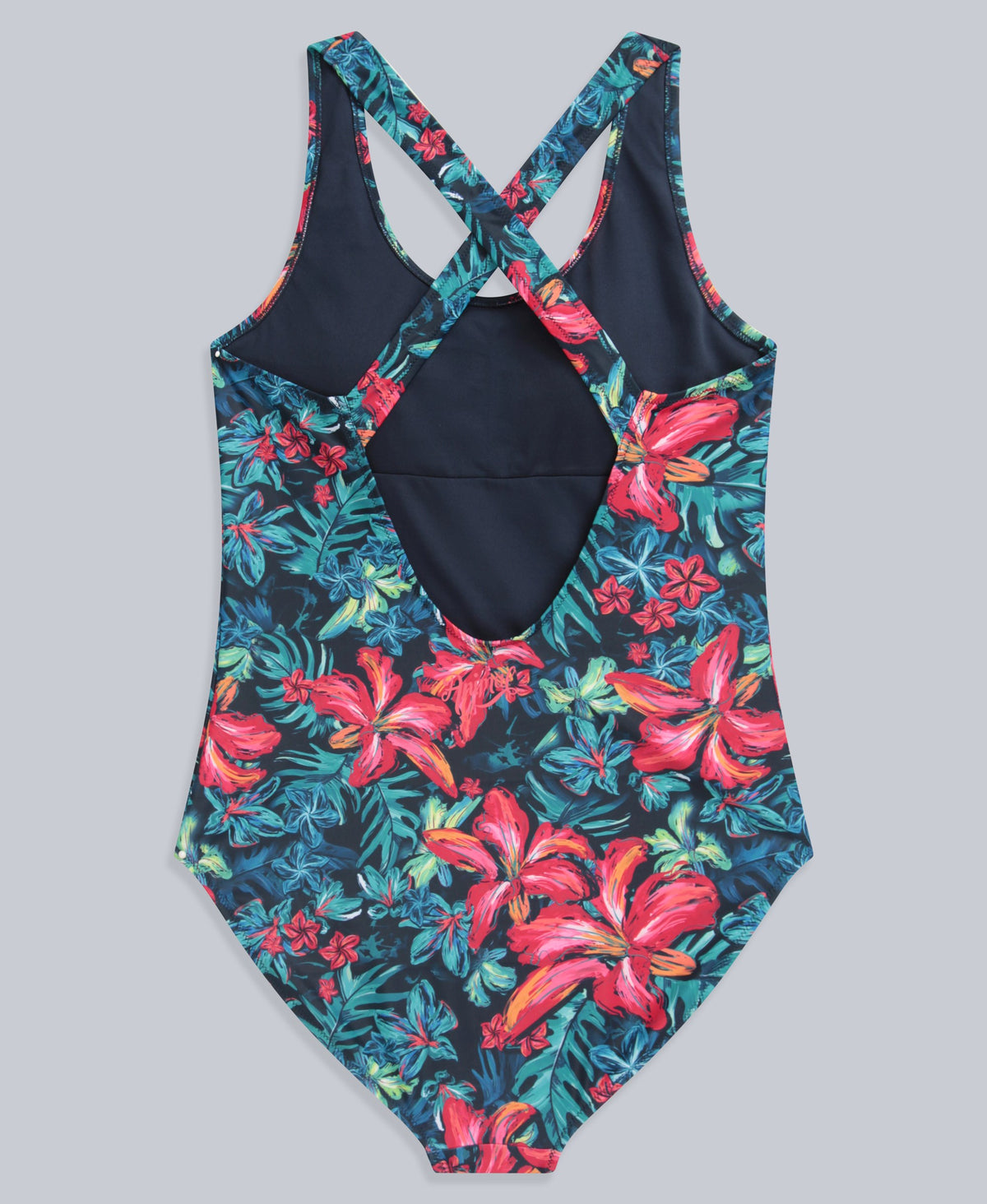 Mia Womens Cross Back Printed Swimsuit - Red