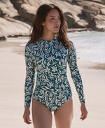 Isabella Womens Long Sleeve Swimsuit - Blue