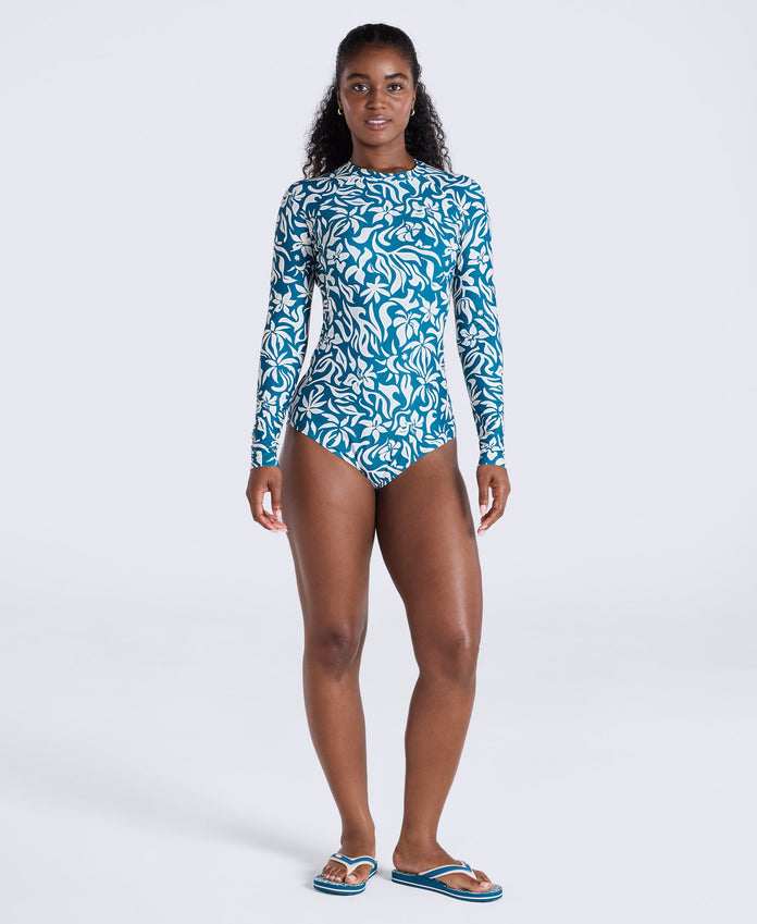 Isabella Womens Long Sleeve Swimsuit - Blue