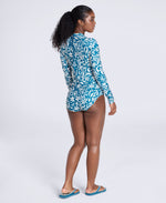 Isabella Womens Long Sleeve Swimsuit - Blue
