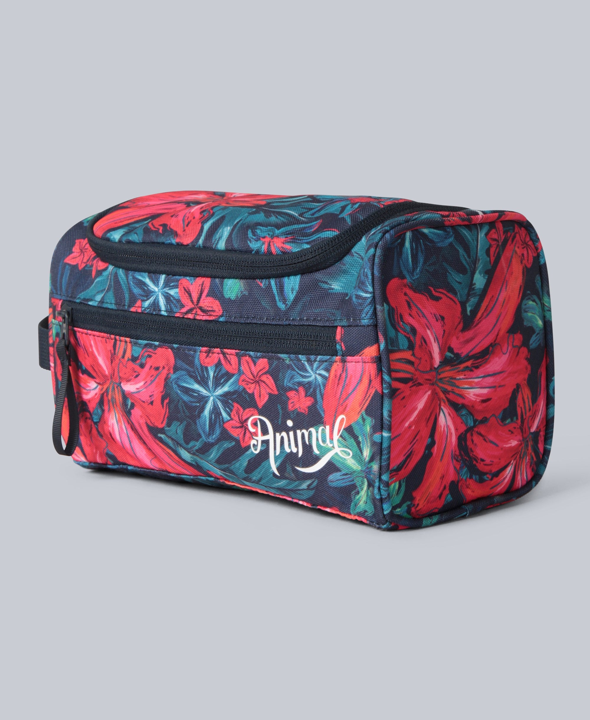 Recycled Printed Wash Bag - Fiery Coral