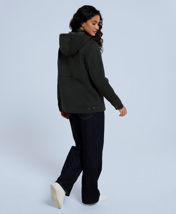 Padstow Womens Cotton Jacket - Dark Green