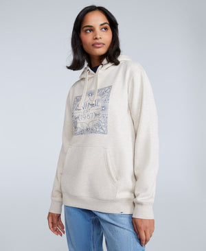 Maya Womens Graphic Hoodie - Light Beige