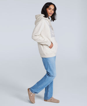 Maya Womens Graphic Hoodie - Light Beige