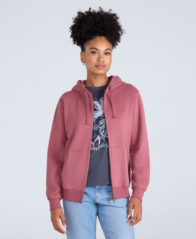 Maya Womens Full-Zip Hoodie - Dusky Purple