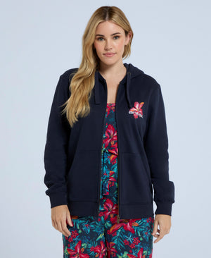Maya Womens Full-Zip Hoodie - Navy