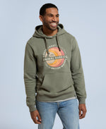 River Front Graphic Print Mens Organic Hoodie - Green