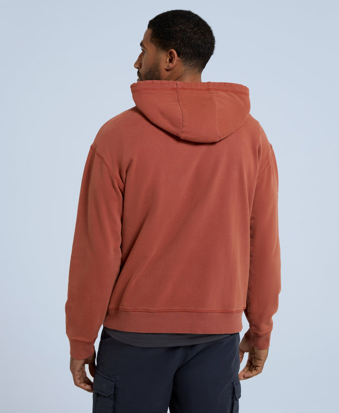 Penwith Mens Organic Relaxed Hoodie - Brown