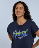 Holly Womens Organic Script T-Shirt - Navy