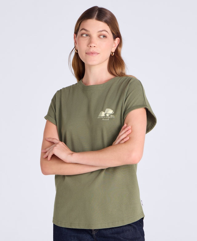 Holly Womens Logo T-Shirt - Khaki