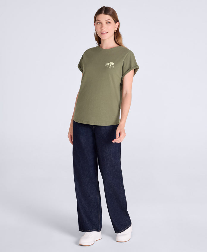 Holly Womens Logo T-Shirt - Khaki