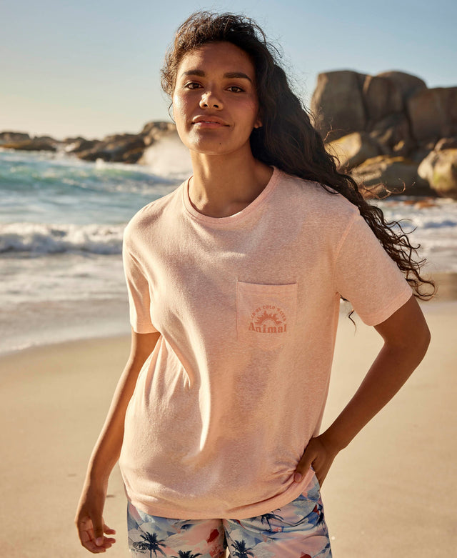 Elena Womens Organic Pocket T-Shirt - Coral
