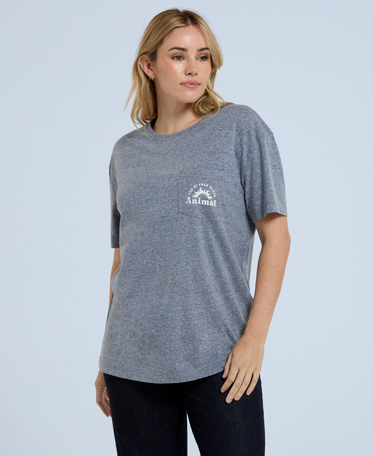 Elena Womens Pocket T-Shirt - Navy