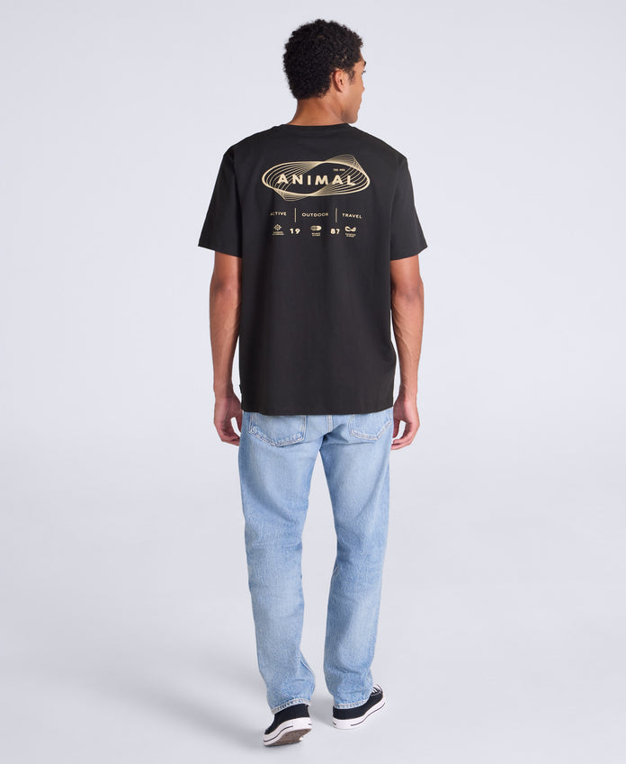 Chase Mens Graphic Relaxed T-Shirt - Black