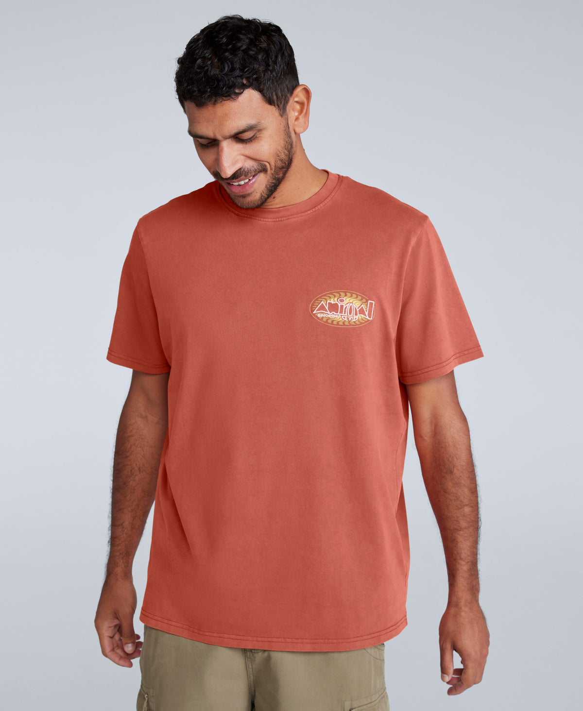 Chase Mens Graphic Relaxed T-Shirt - Burnt Orange