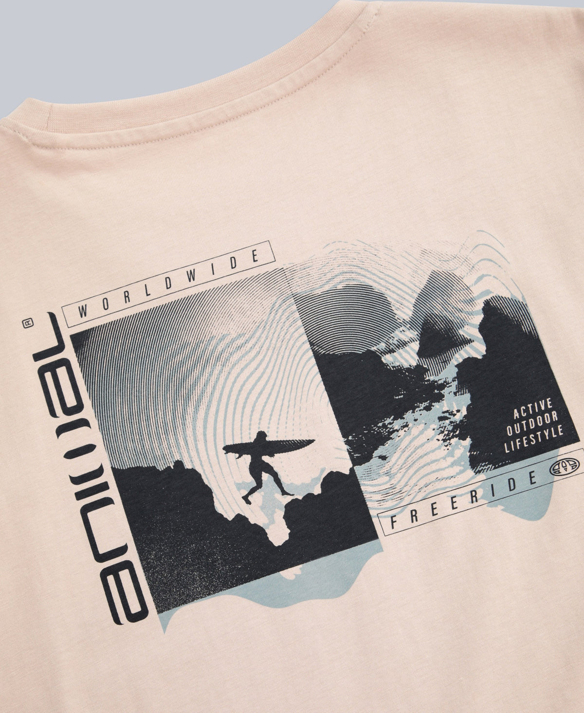 Chase Mens Graphic Relaxed T-Shirt - Light Beige