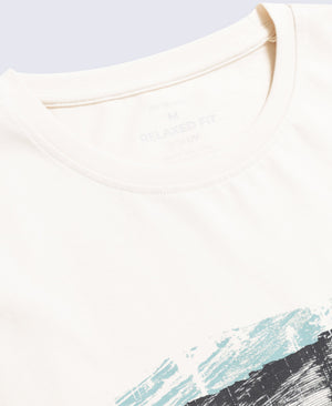 Chase Mens Graphic Relaxed T-Shirt - Light Beige