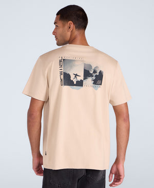 Chase Mens Graphic Relaxed T-Shirt - Light Beige