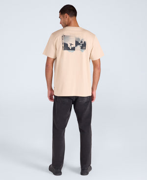 Chase Mens Graphic Relaxed T-Shirt - Light Beige