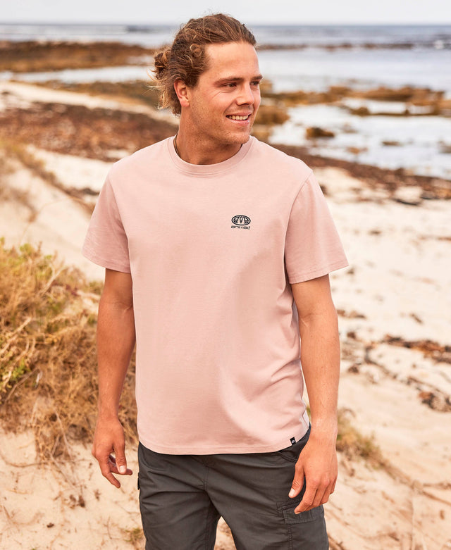 Chase Mens Organic Graphic T-Shirt - Light Pink