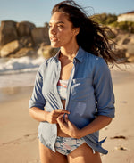 Seya Womens Organic Beach Shirt - Corn Blue