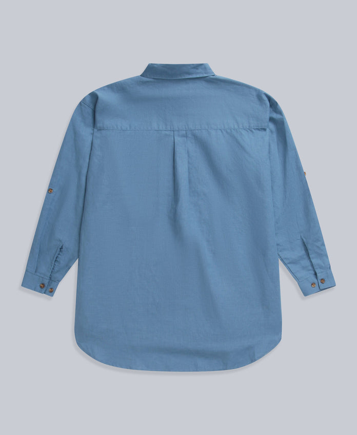 Seya Womens Organic Beach Shirt - Corn Blue