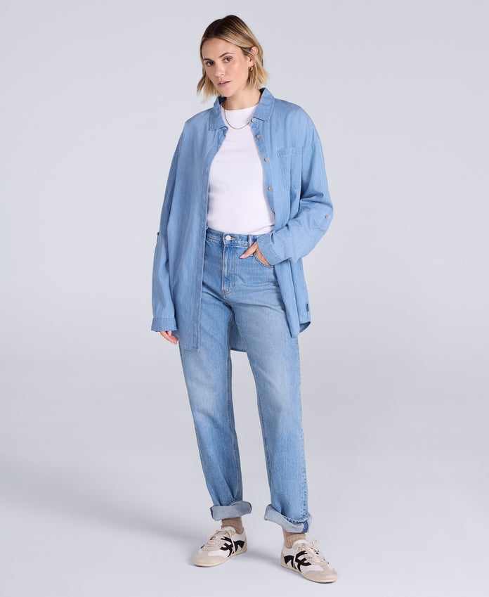 Seya Womens Beach Shirt - Light Blue