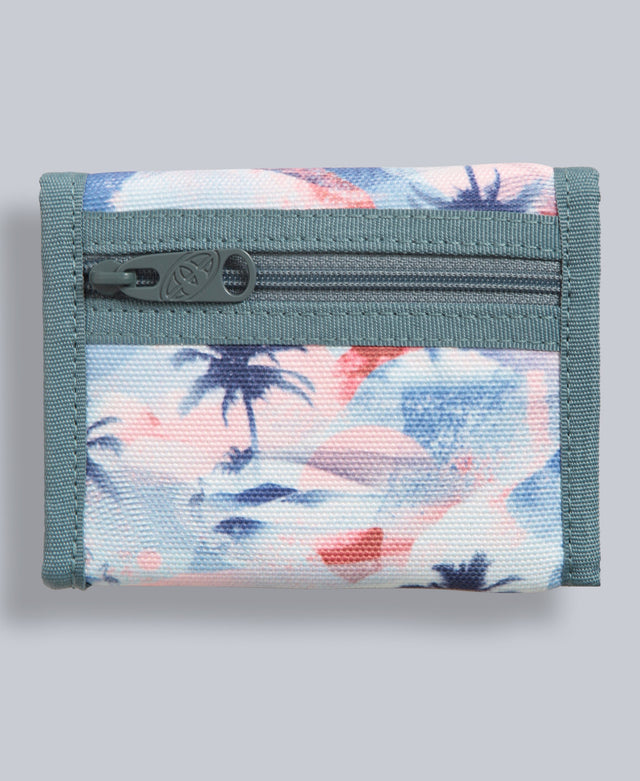Womens Recycled Trifold Wallet - Pale Blue