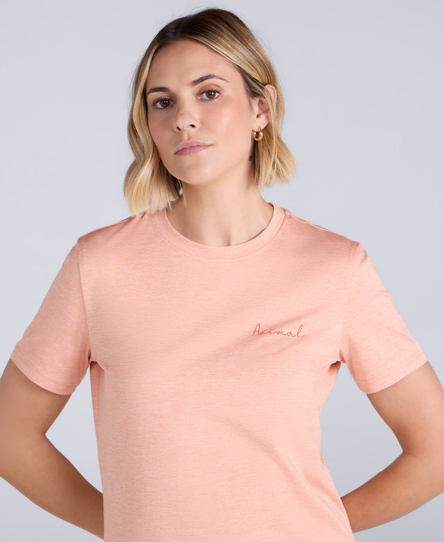 Latero Womens Hybrid Swim T-Shirt - Coral