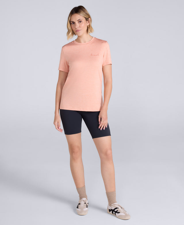 Latero Womens Hybrid Swim T-Shirt - Coral