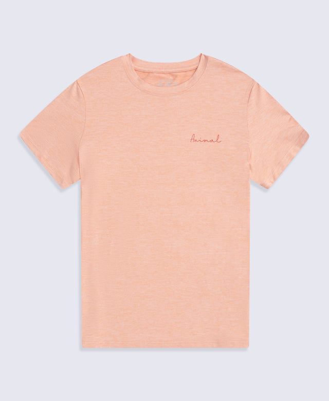 Latero Womens Hybrid Swim T-Shirt - Coral