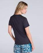 Latero Womens Hybrid Swim T-Shirt - Jet Black