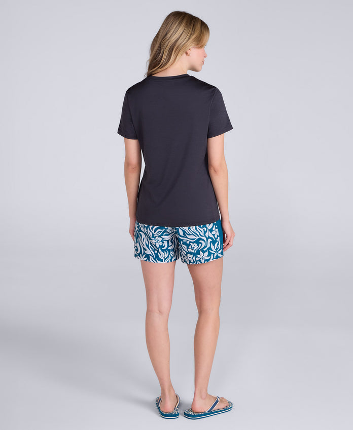 Latero Womens Hybrid Swim T-Shirt - Jet Black