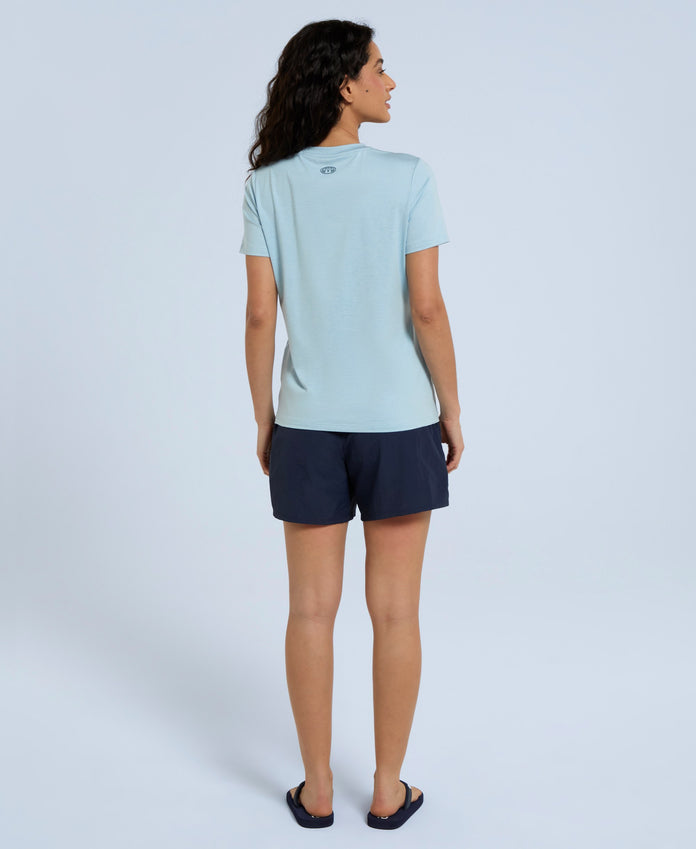 Latero Womens Hybrid Swim T-Shirt - Pale Blue