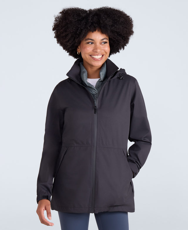 Pace Womens Waterproof Packable Jacket - Black