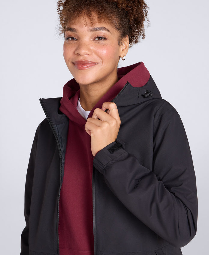 Pace Womens Waterproof Packable Jacket - Jet Black