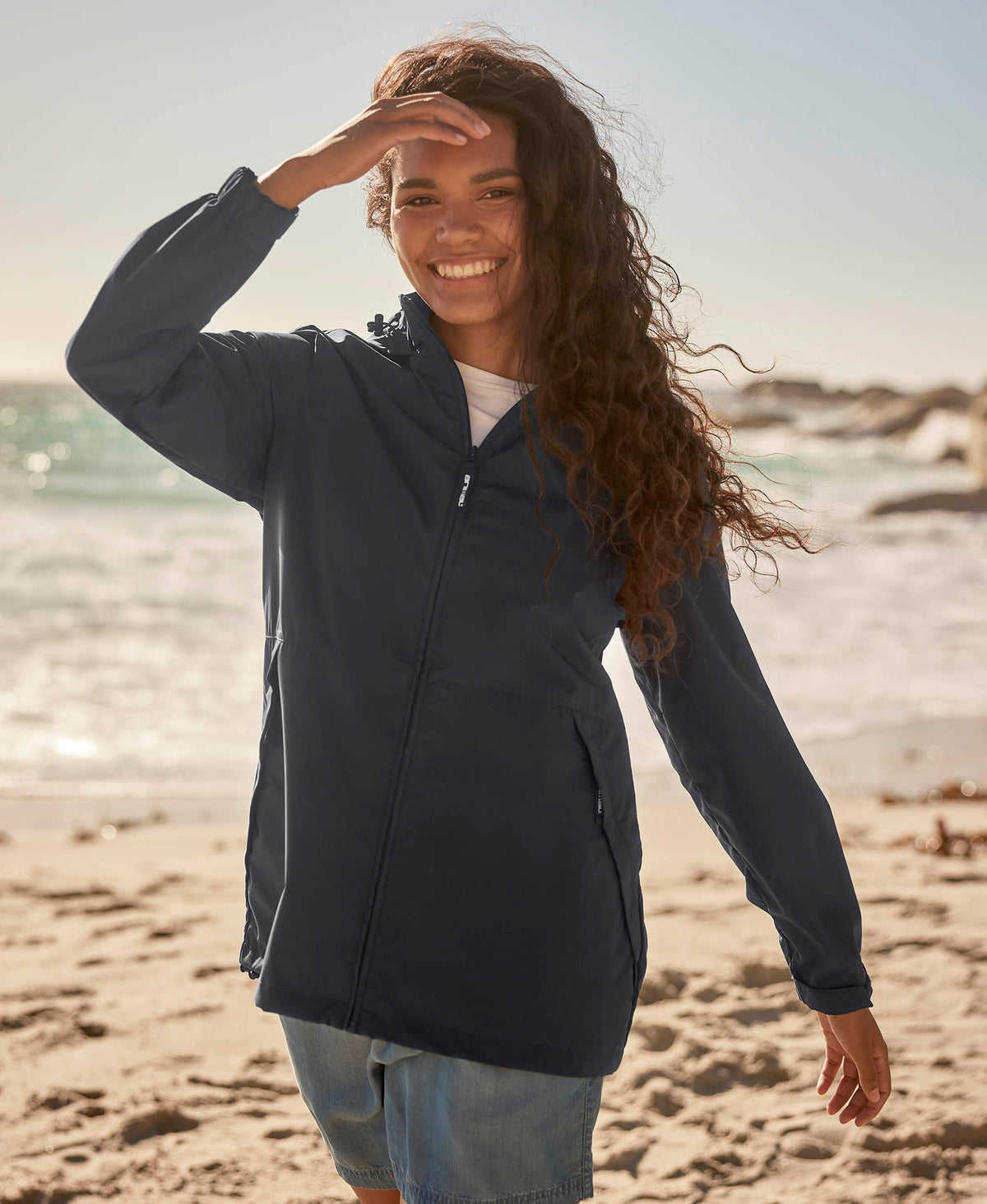 Pace Womens Waterproof Packable Jacket - Navy