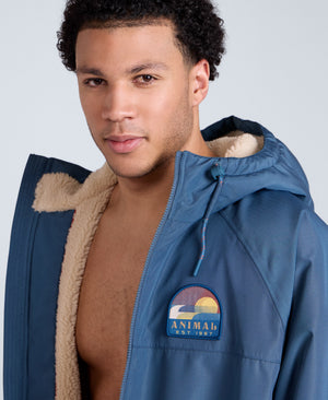 Hazey Mens Waterproof Beach Parka - Blue