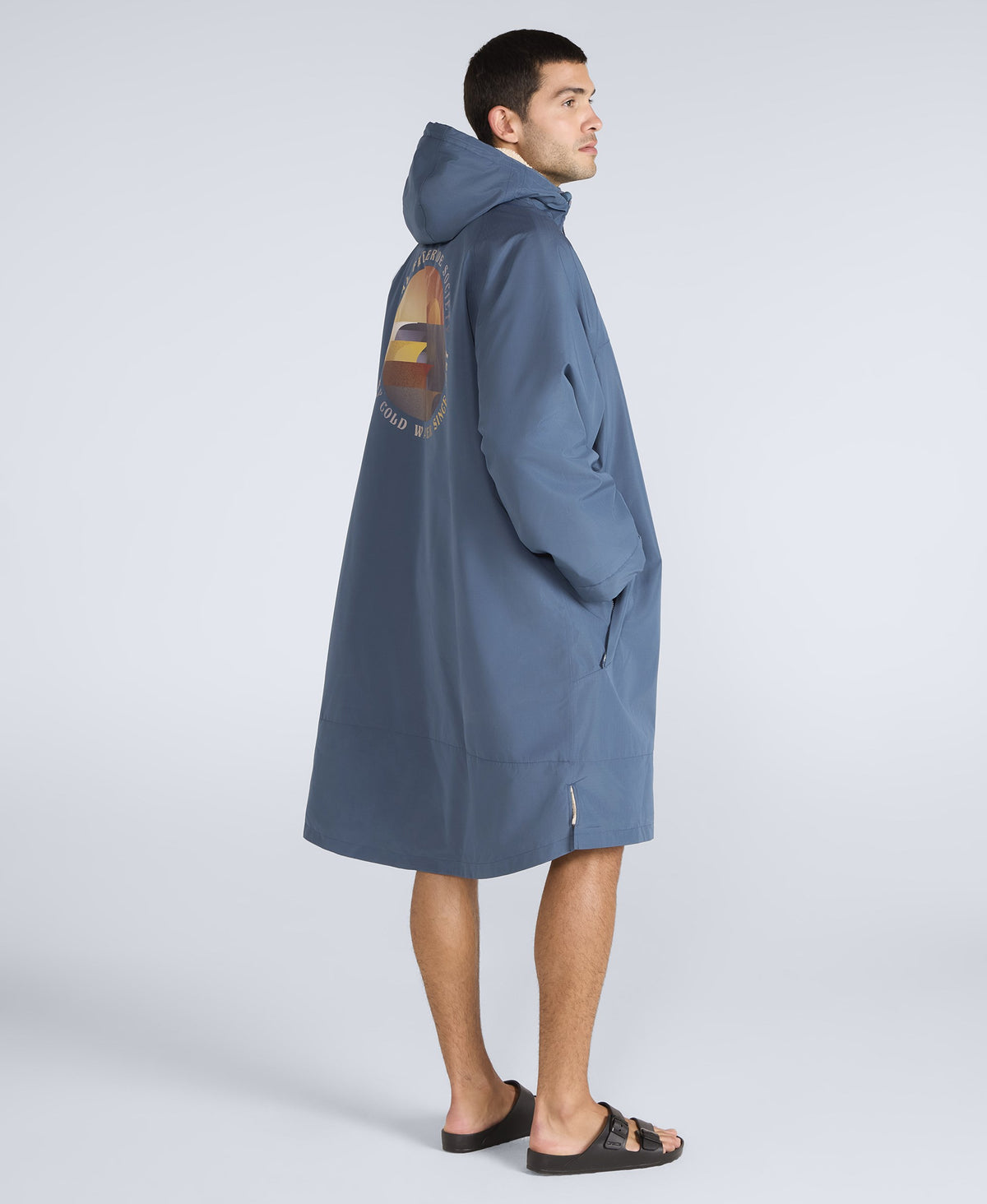 Hazey Mens Waterproof Beach Parka - Blue