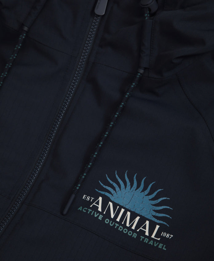 Hazey Mens Waterproof Beach Parka - Navy