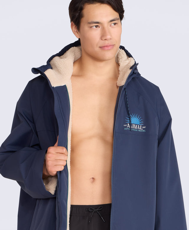 Hazey Mens Waterproof Beach Parka - Navy