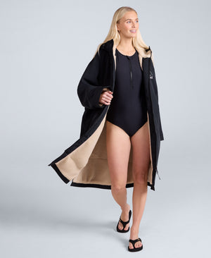Hazey Womens Waterproof Beach Parka - Black