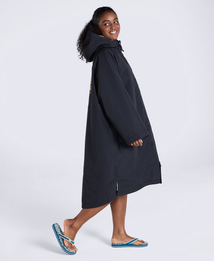Hazey Womens Waterproof Beach Parka - Black