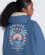 Hazey Womens Waterproof Beach Parka - Blue