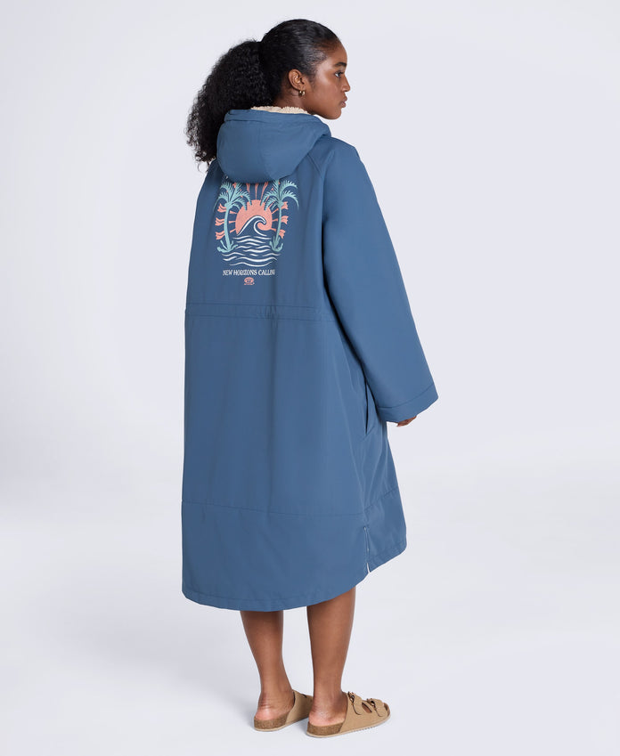 Hazey Womens Waterproof Beach Parka - Blue