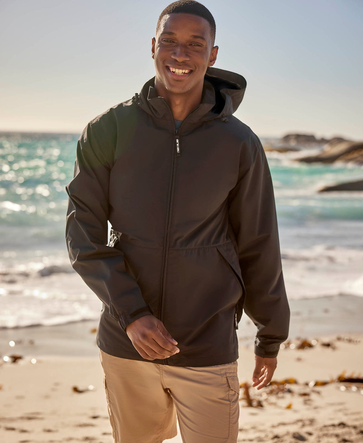 Pace Mens Waterproof Packable Jacket - Black
