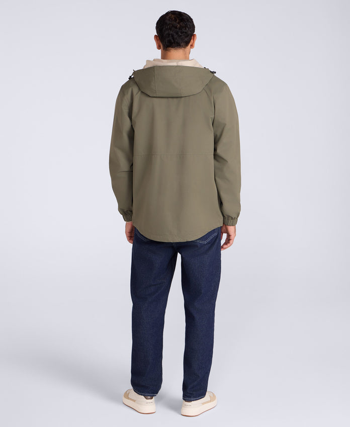 Pace Mens Waterproof Packable Jacket - Dark Khaki