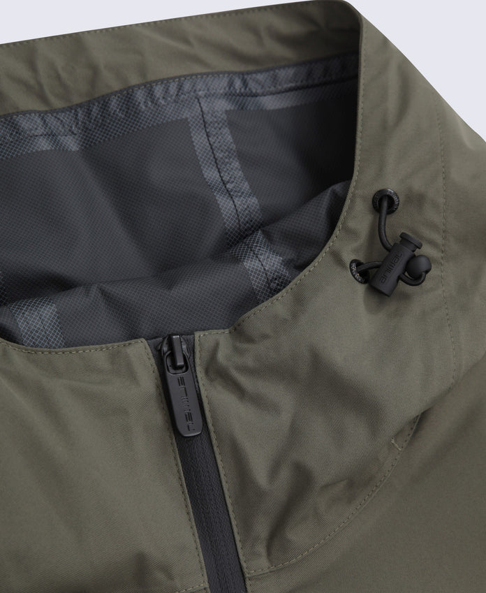 Pace Mens Waterproof Packable Jacket - Dark Khaki